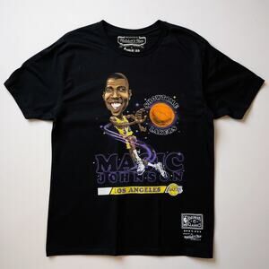 Mitchell & Ness Magic Johnson Lakers Tee Shirt Black Medium